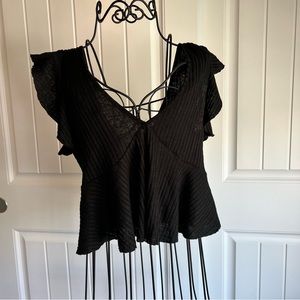 NWT Wild Fable Black Crop